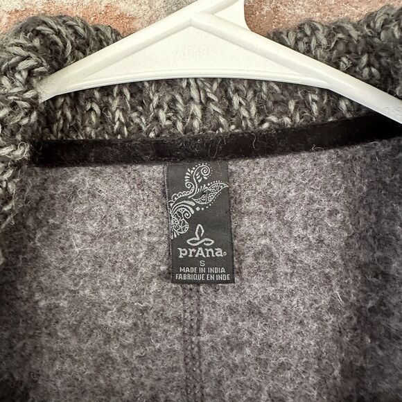 PrAna Demure Charcoal Gray Cardigan Sweater Small Wool Blend - Picture 6 of 8